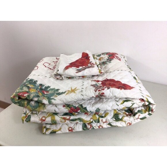 Christmas Tree Comforter Set Full Queen Holiday Quilt Pillow Shams - Picture 4 of 10